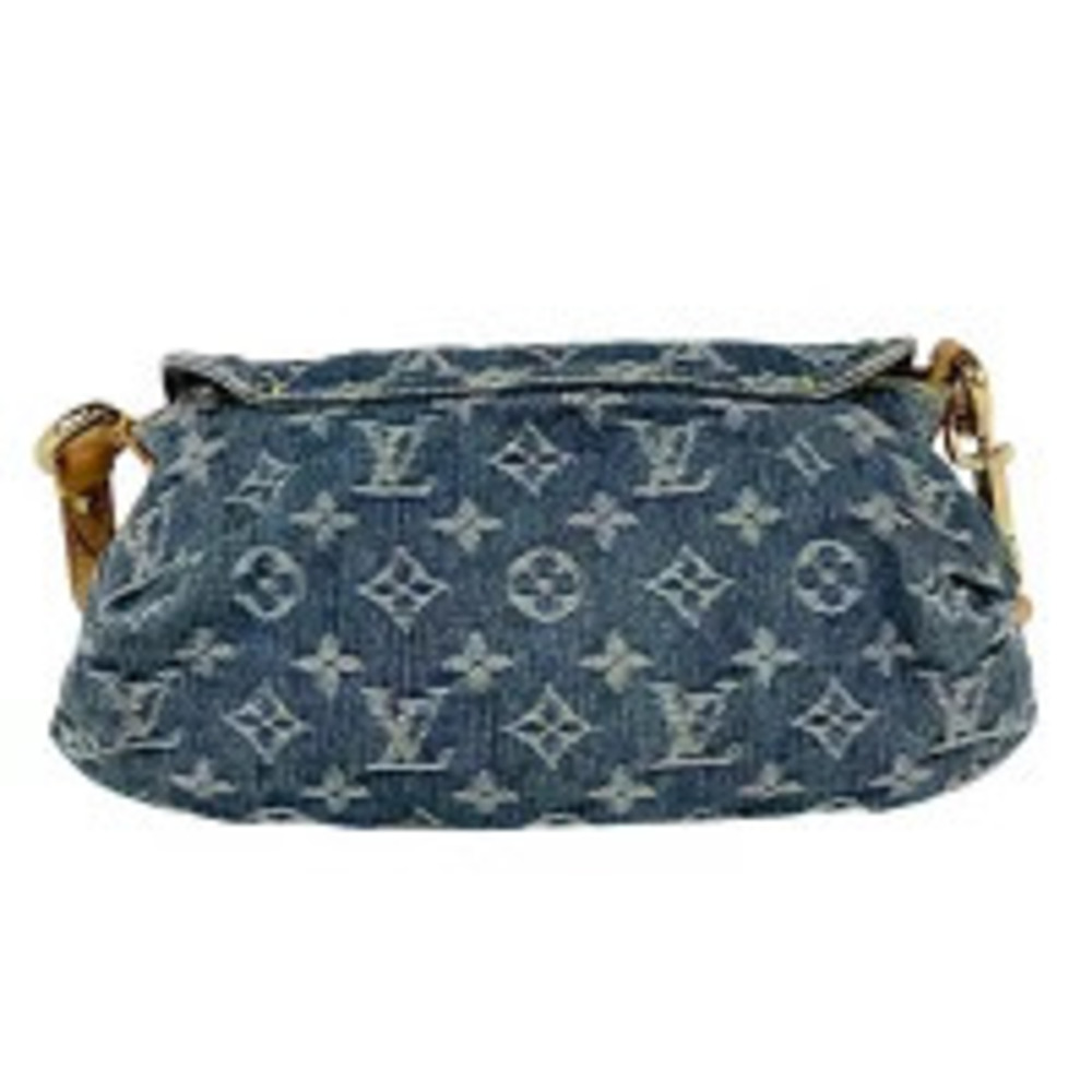 Louis Vuitton Pleaty Handbag Hobo Bag Monogram Denim Blue - Picture 3 of 7